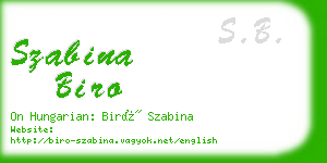 szabina biro business card